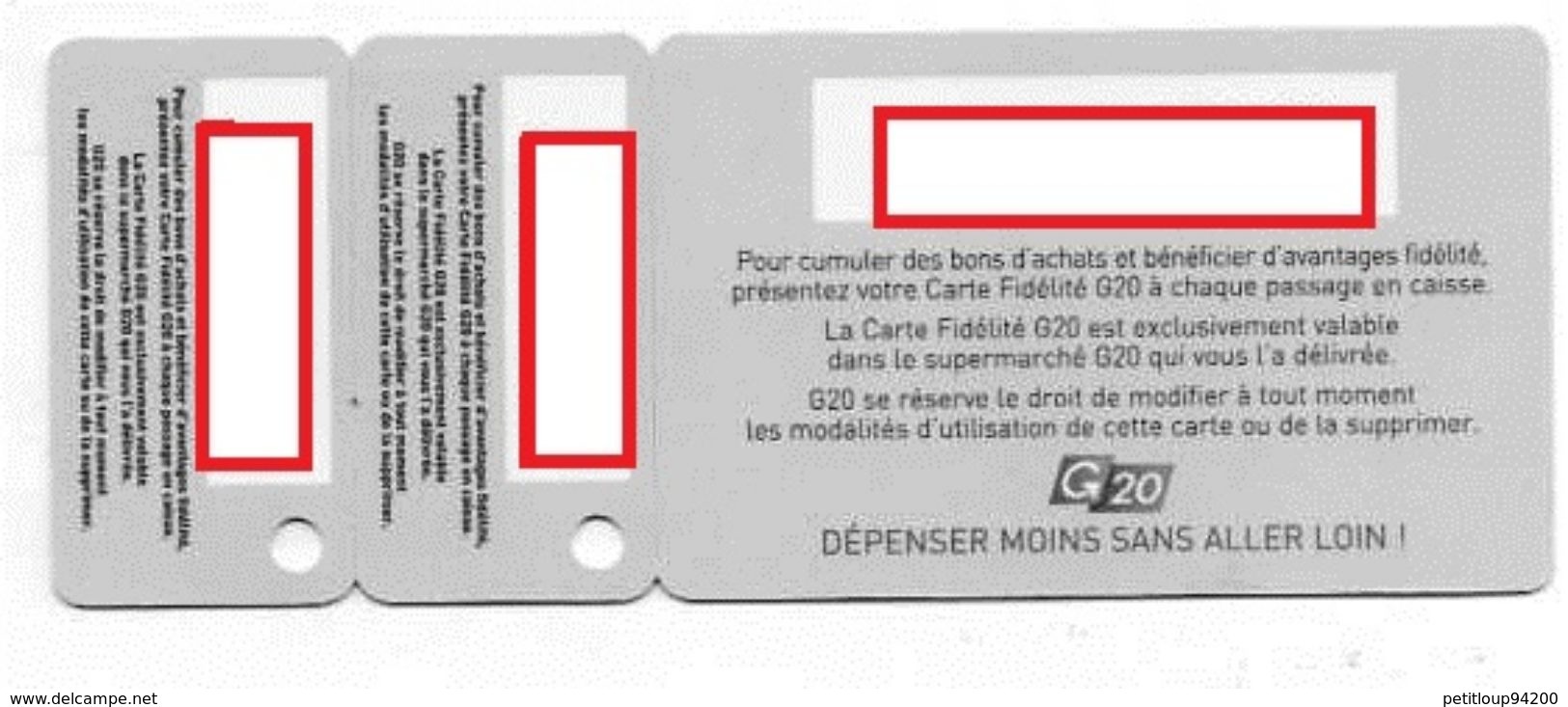 CARTE DE FIDELITE  + 2 PORTE-CLES  G20 - Gift And Loyalty Cards