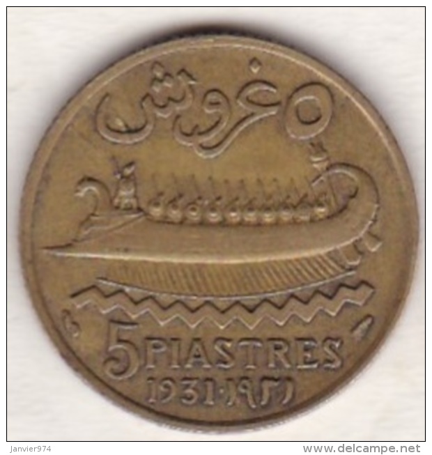 ETAT DU GRAND LIBAN. 5 PIASTRES 1931 - Liban