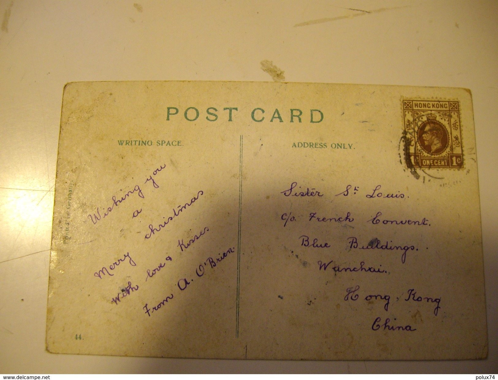 HONG-KONG  Carte Postale Pour La CHINE 1912-19 - Storia Postale