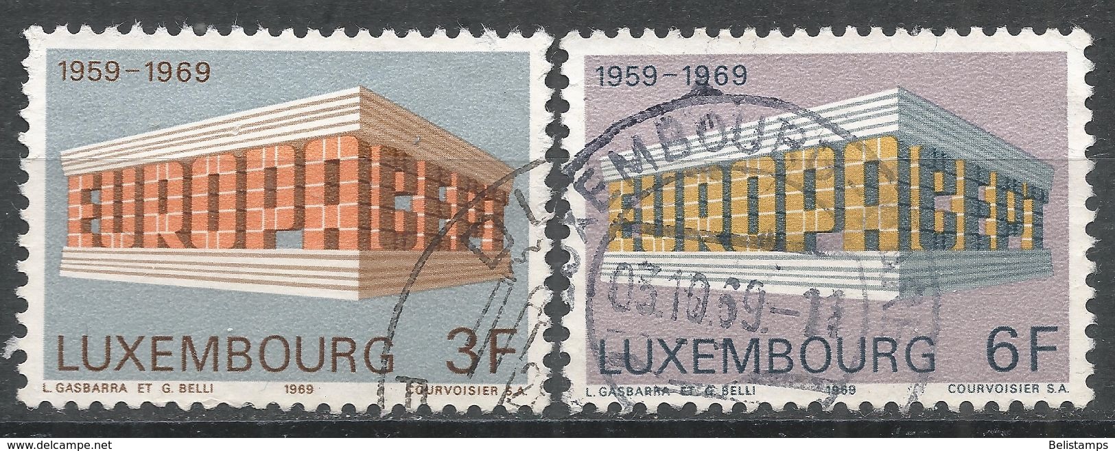 Luxembourg 1969. Scott #475-6 (U) Europa CEPT - Oblitérés