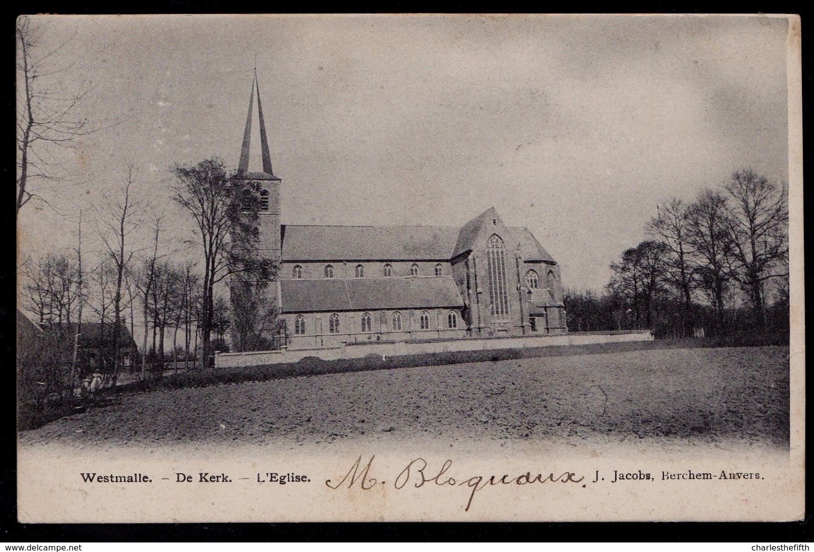 WESTMALLE 1906 - DE KERK - CACHET RELAIS AU VERSO - ZR MOOIE STERSTEMPEL - Malle