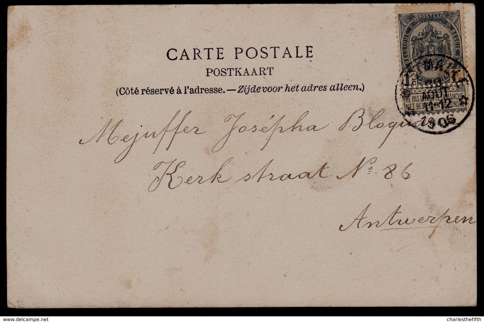 WESTMALLE 1906 - DE KERK - CACHET RELAIS AU VERSO - ZR MOOIE STERSTEMPEL - Malle