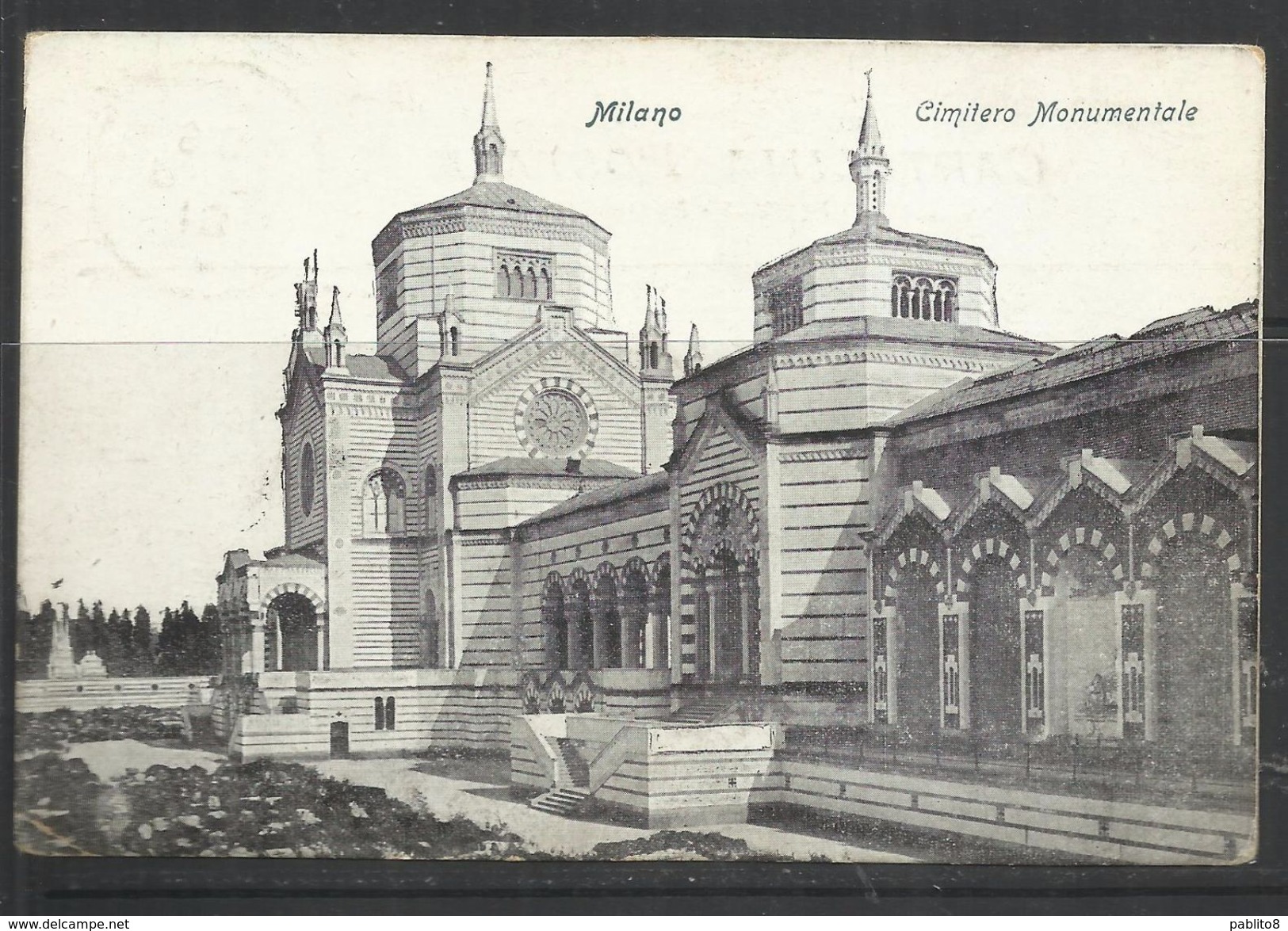 ITALIA REGNO ITALY KINGDOM MILANO CIMITERO MONUMENTALE CENT 5 (1901) CARTOLINA POST CARD VIAGGIATA - Milano (Milan)