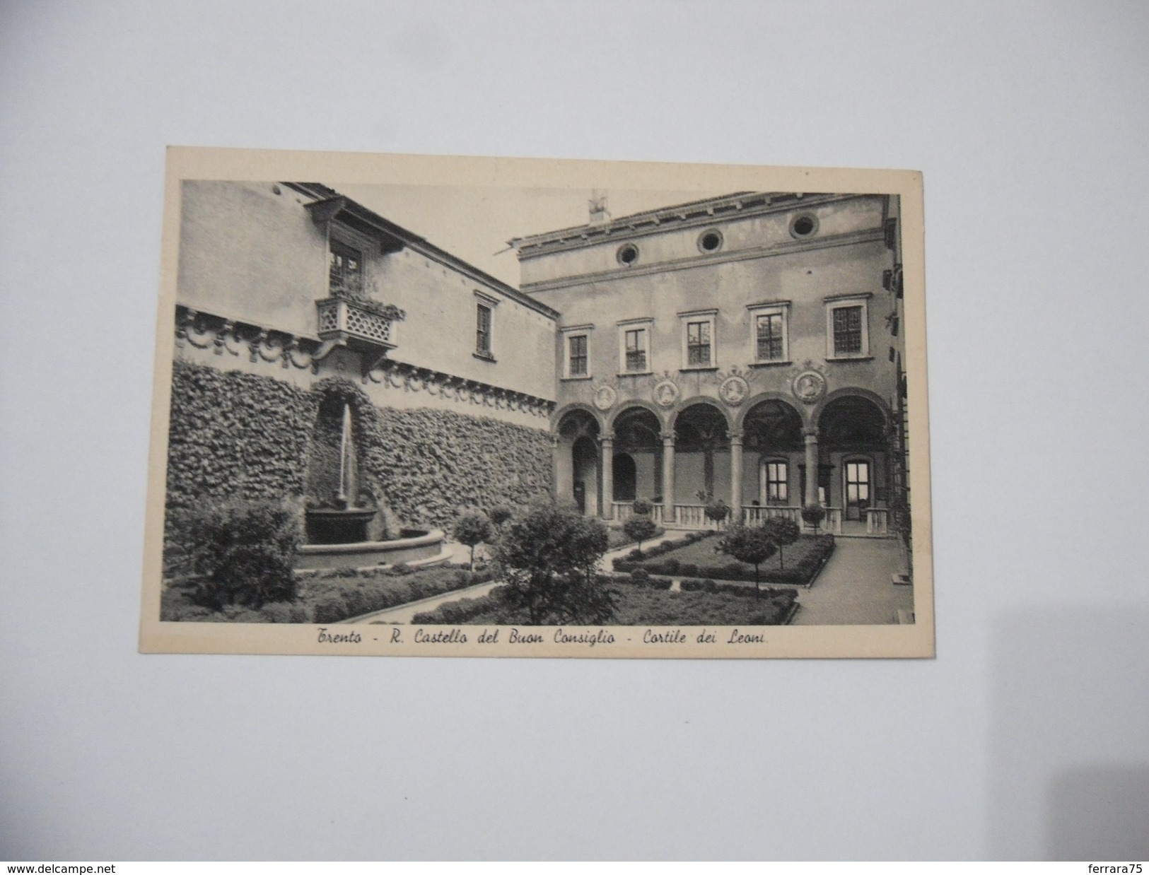 TRENTO CASTELLO DEL BUON CONSIGLIO CORTILE DEI LEONI CON TIMBRO. - Trento