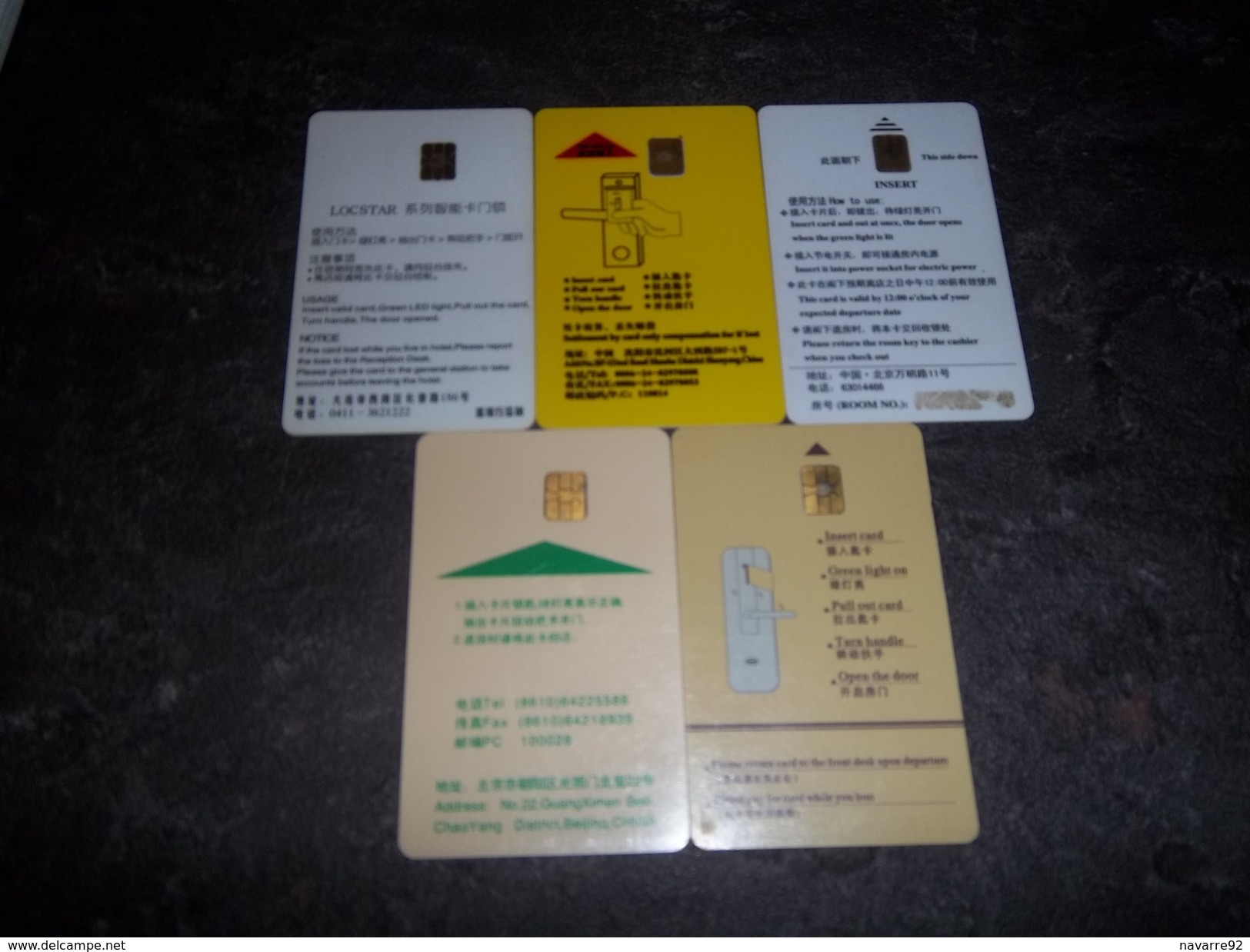 JOLI LOT 5 CLES D'HOTEL A PUCE CHINE T.B.E !!! - Hotel Key Cards