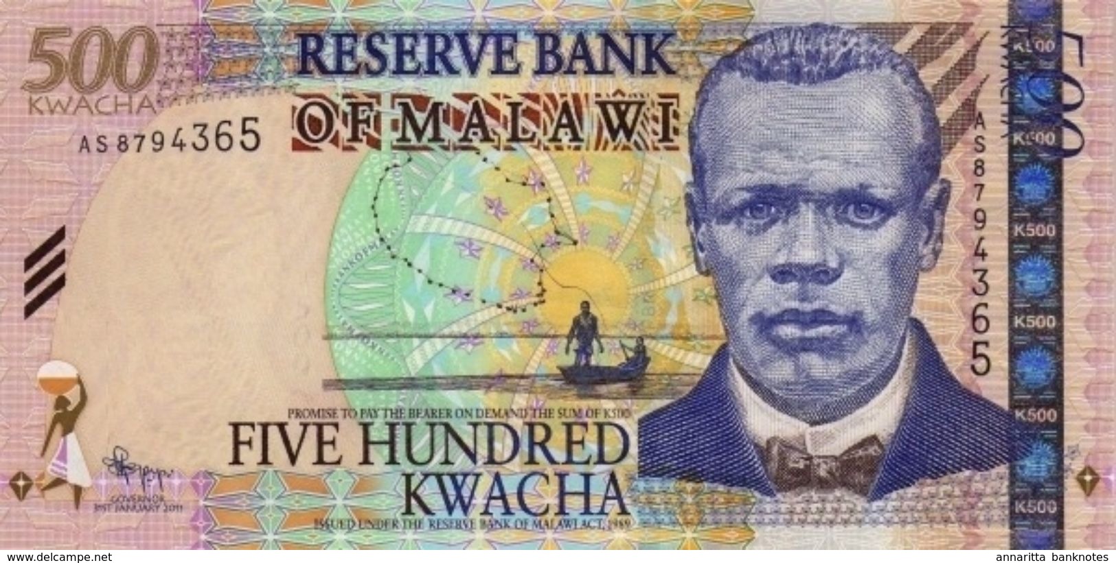 MALAWI 500 KWACHA 2011 P-56b UNC [MW148c] - Malawi