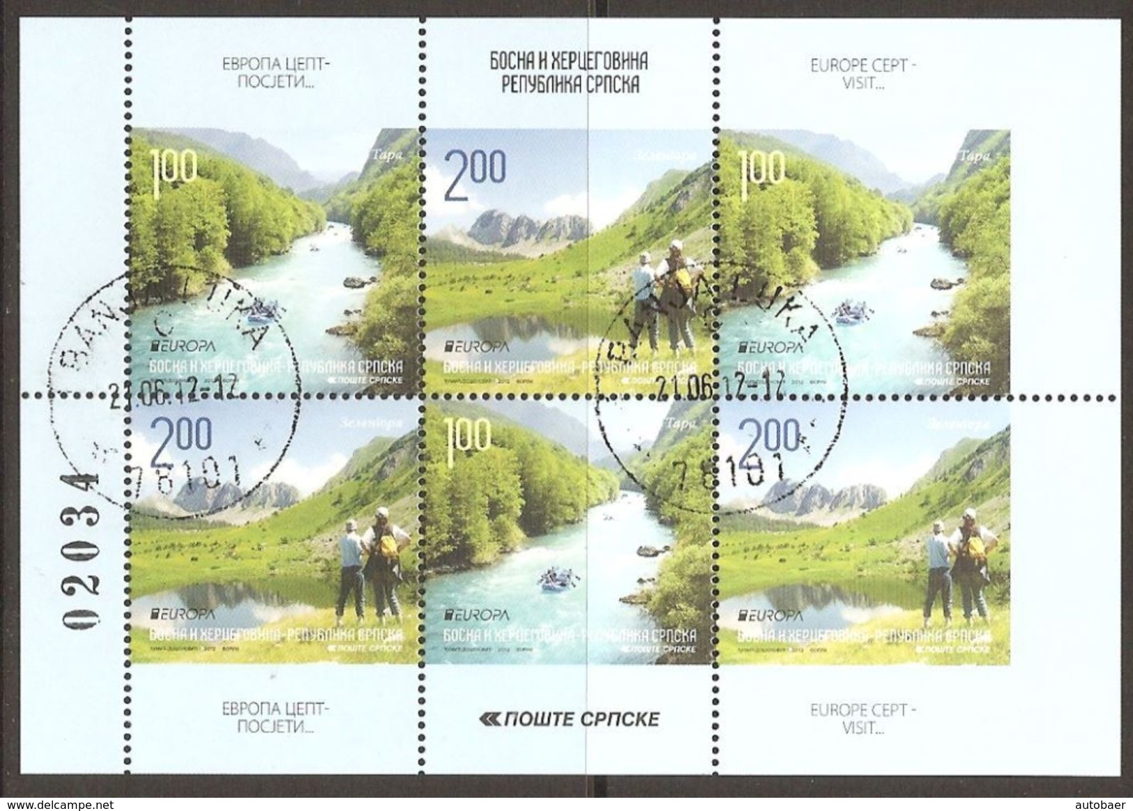 Bosna Bosnia Bosnien Serbia Serba 2012 Europa Cept Michel H-Bl 15 (563-64D/E) Ex Carnet Booklet Used Oblitéré Gestempelt - 2012