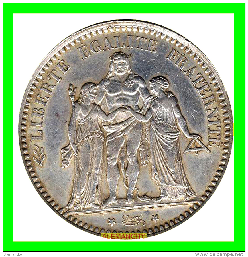 FRANCIA   MONEDA DE 5 Francos. PLATA   AÑO 1873 - A - Otros & Sin Clasificación