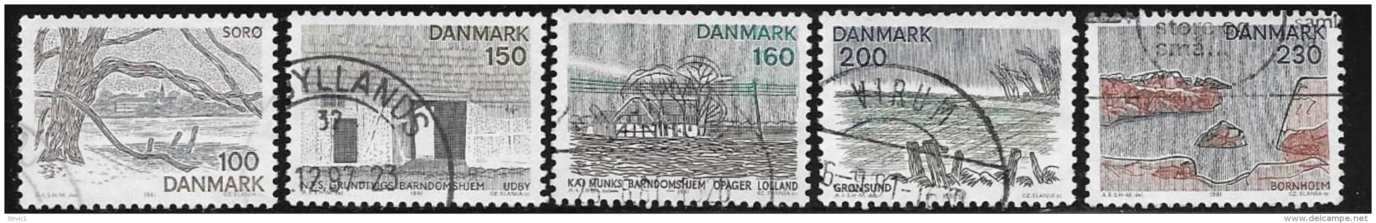 Denmark, Scott # 682-6 Used Zealand Views, 1981 - Used Stamps