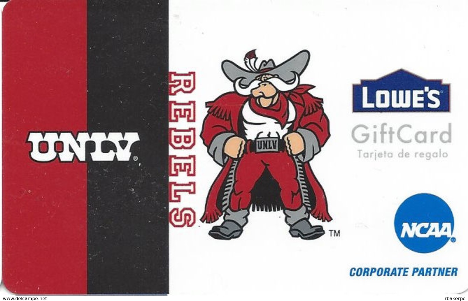 Lowes NCAA Gift Card - UNLV Runnin' Rebels - Gift Cards