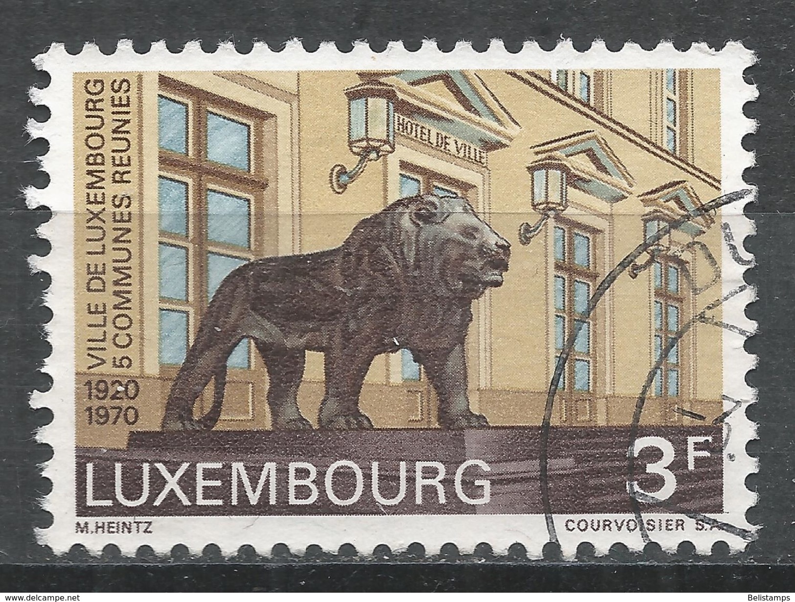 Luxembourg 1970. Scott #493 (U) Lion, Luxemborg City Hall - Oblitérés
