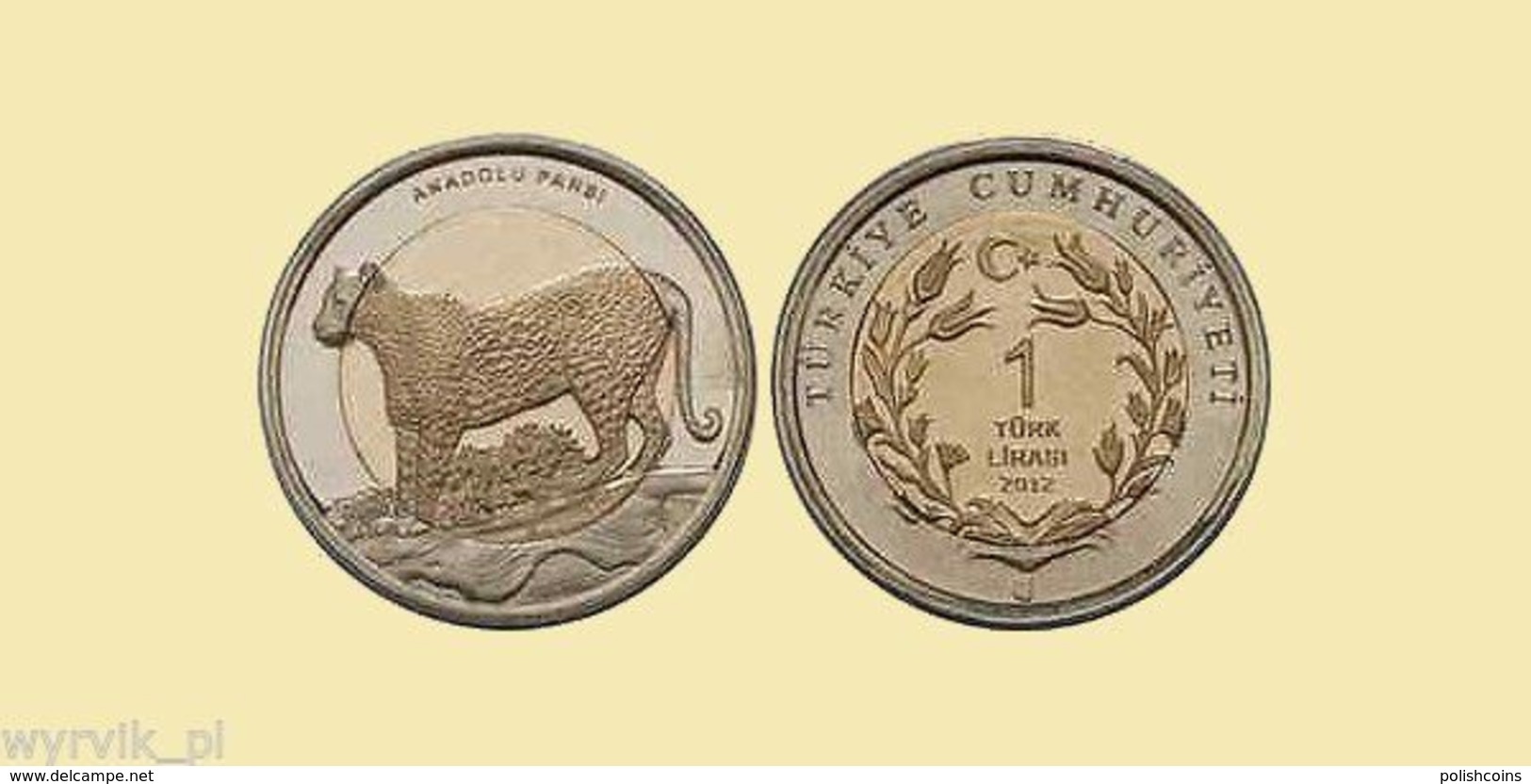 TURKEY 2012 1 Lira LEOPARD UNC - Turquie