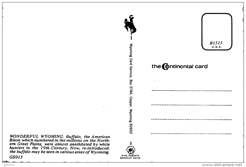 BUFFALO, WONDERFUL WYOMING - Autres & Non Classés