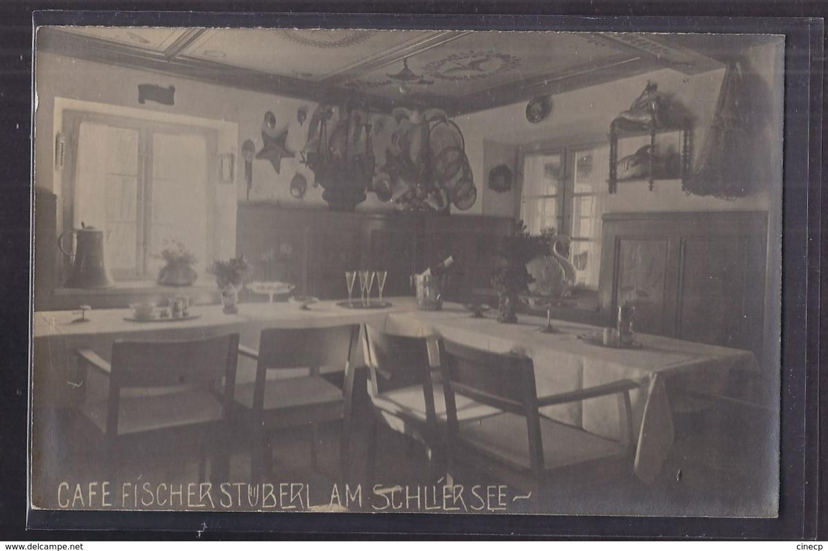 CPA PHOTO ALLEMAGNE - SCHLIERSEE - Cafe FISCHERSTUBERL Am SCHLIERSEE - TB PLAN Intérieur En CP Photographique - Schliersee