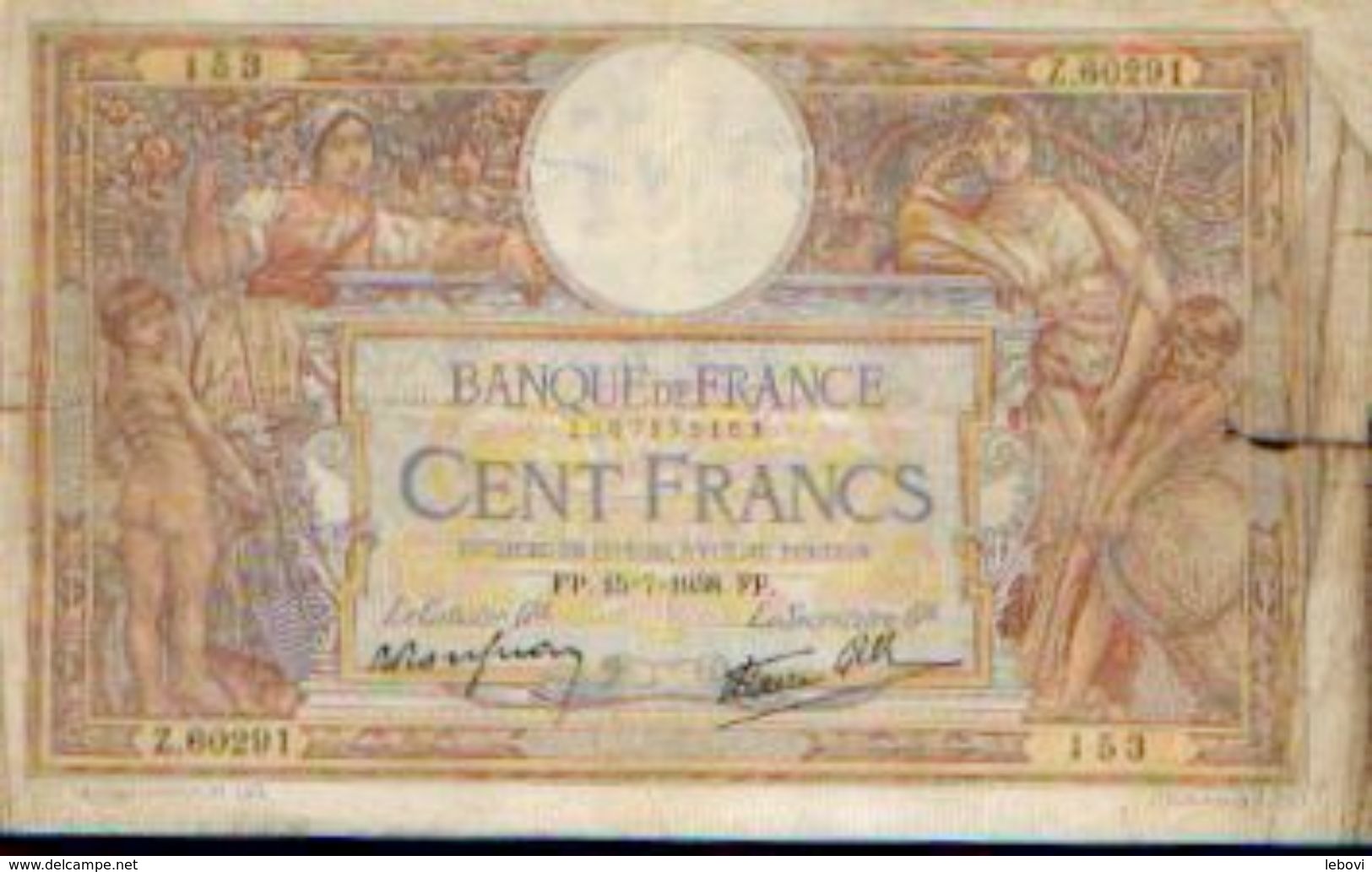 FRANCE -  100 Francs 15=7=1938 - 100 F 1908-1939 ''Luc Olivier Merson''