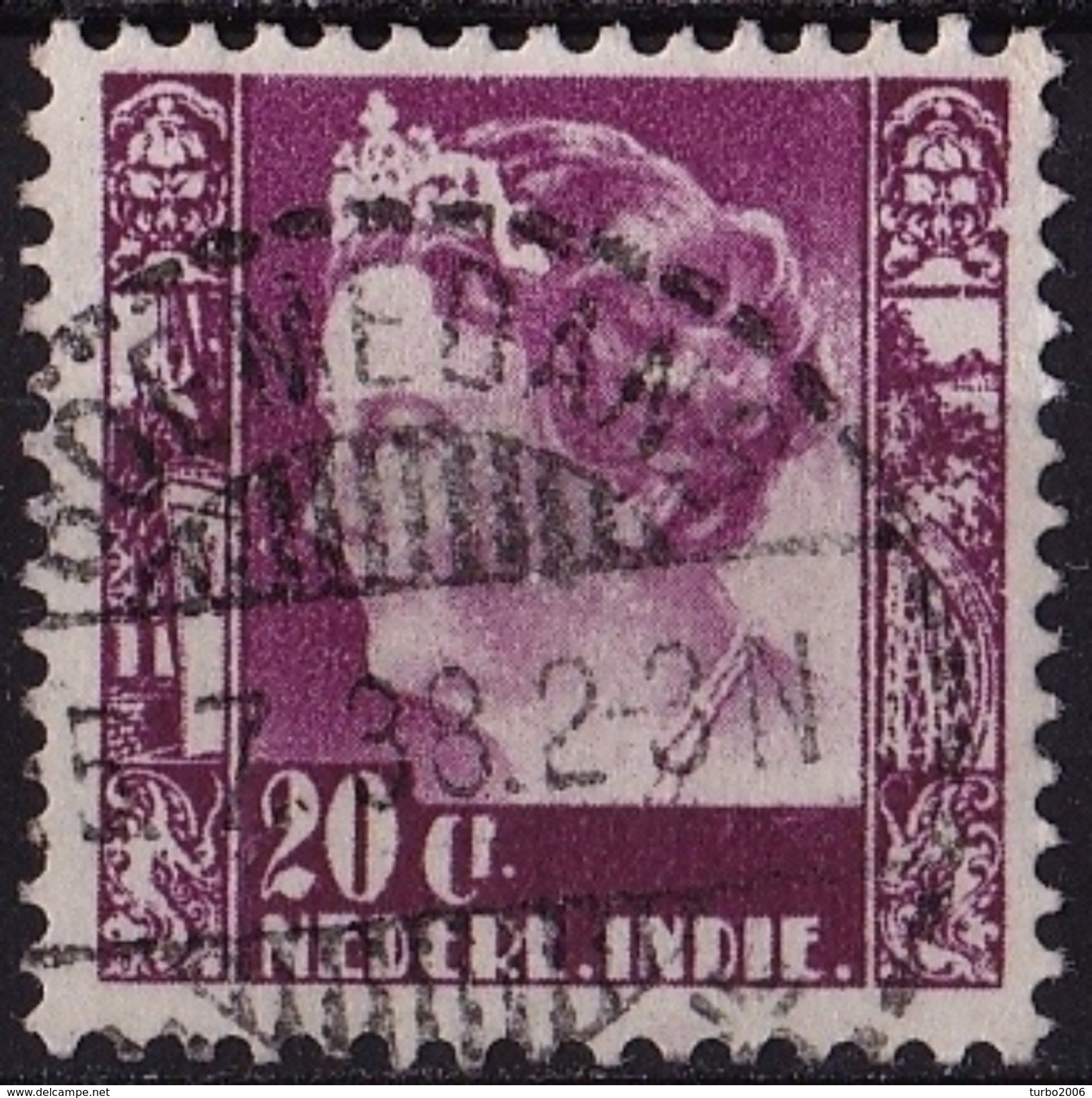 Ned. Indië: SOEMEDANG (731) Op 1934-37 Koningin Wilhelmina 20 Ct Roodviolet NVPH 198 - Nederlands-Indië