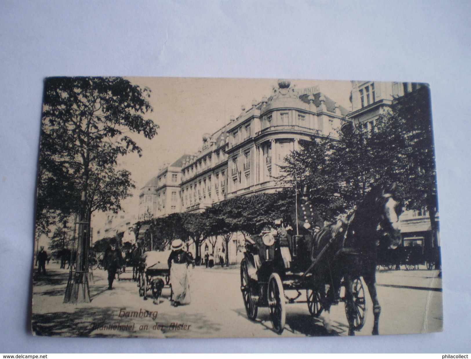 Hamburg //Atlantic Hotel An Der Alster ( Hundekarre Und Kutsche)(attelage Du Chien) // Verschickt 1912 TOP Karte - Andere & Zonder Classificatie