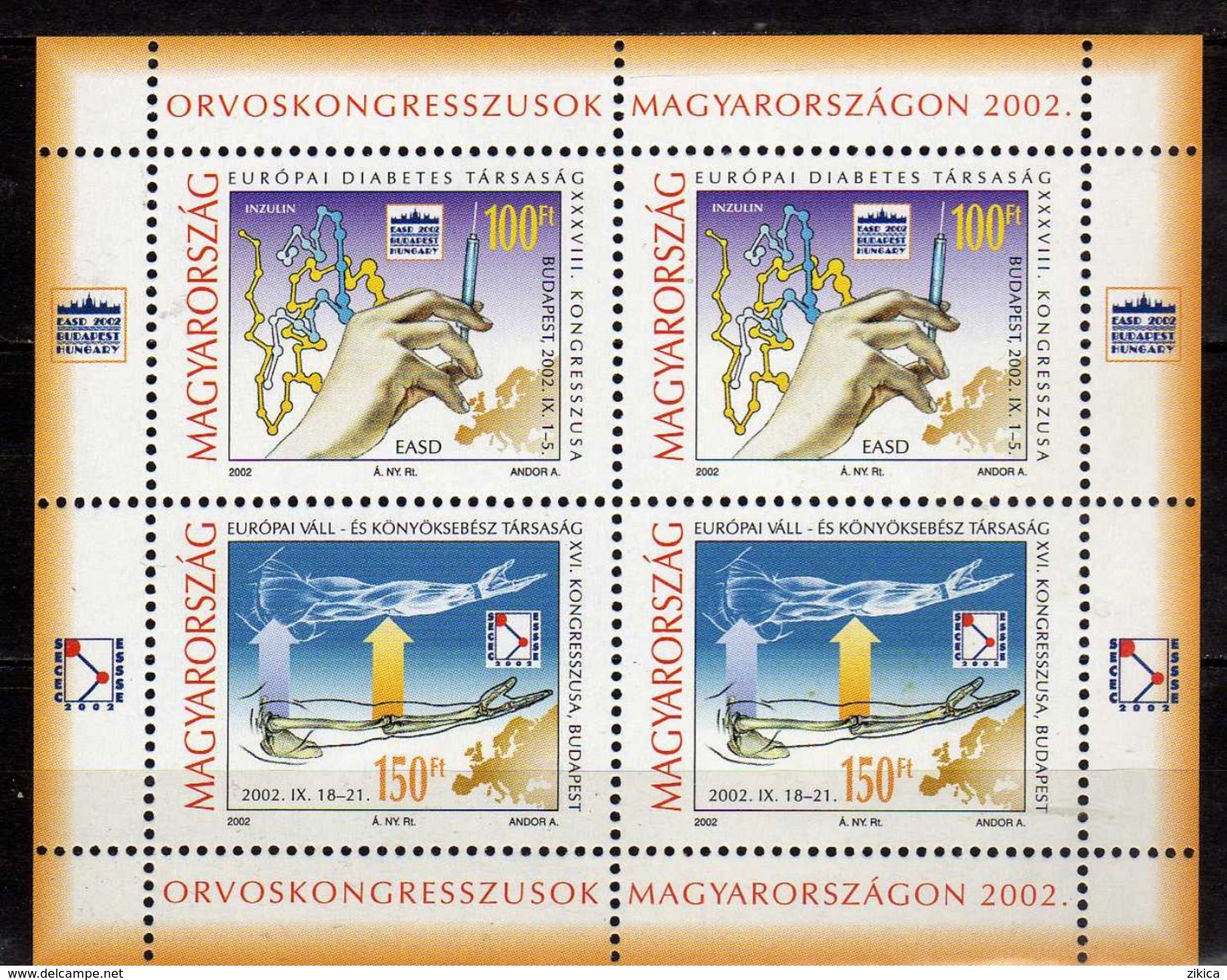 Hungary 2002 European Diabetes Association Congress & Arm And Shoulder Surgeons Congress. MNH - Neufs