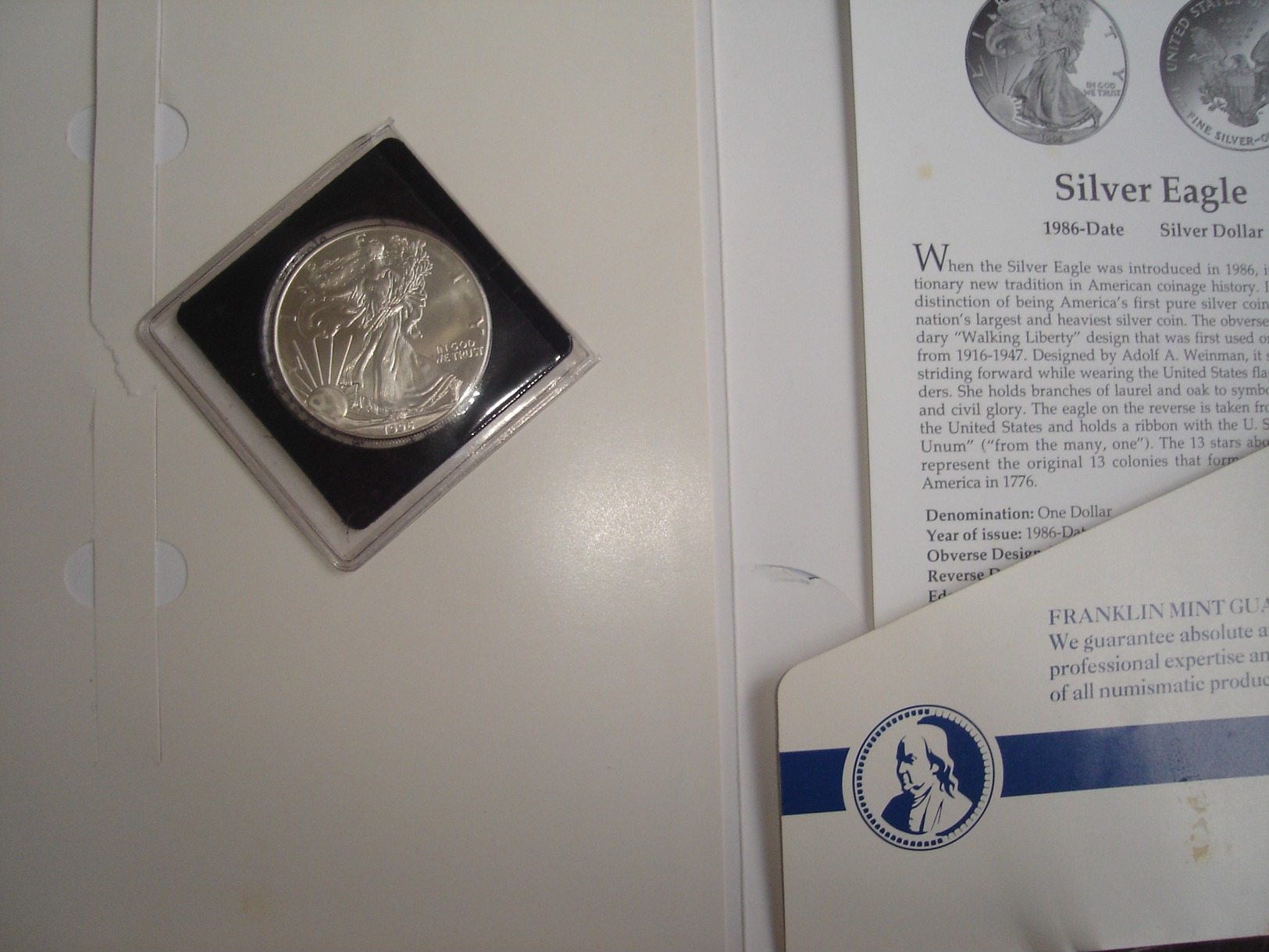 USA.1986.Silver Eagle.One Dollar Coin.Proof.31 Gr.New. - Autres & Non Classés