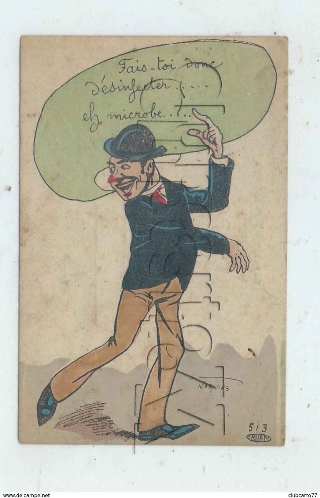 Norwins (Illustrateur) : Portrait D'un Jeune Homme Disant Un Juron En 1910 (animé) PF. - Norwins