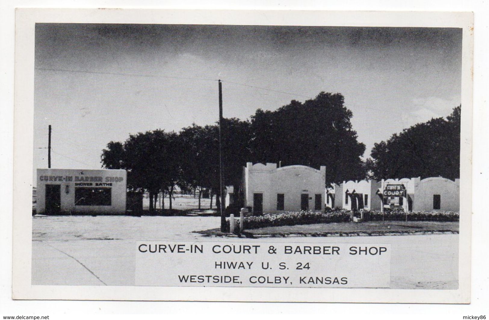 USA--Kansas--COLBY--Corve-in Court  & Barber Shop (coiffeur,barbier)--carte Publicitaire ........pas Très Courante - Autres & Non Classés