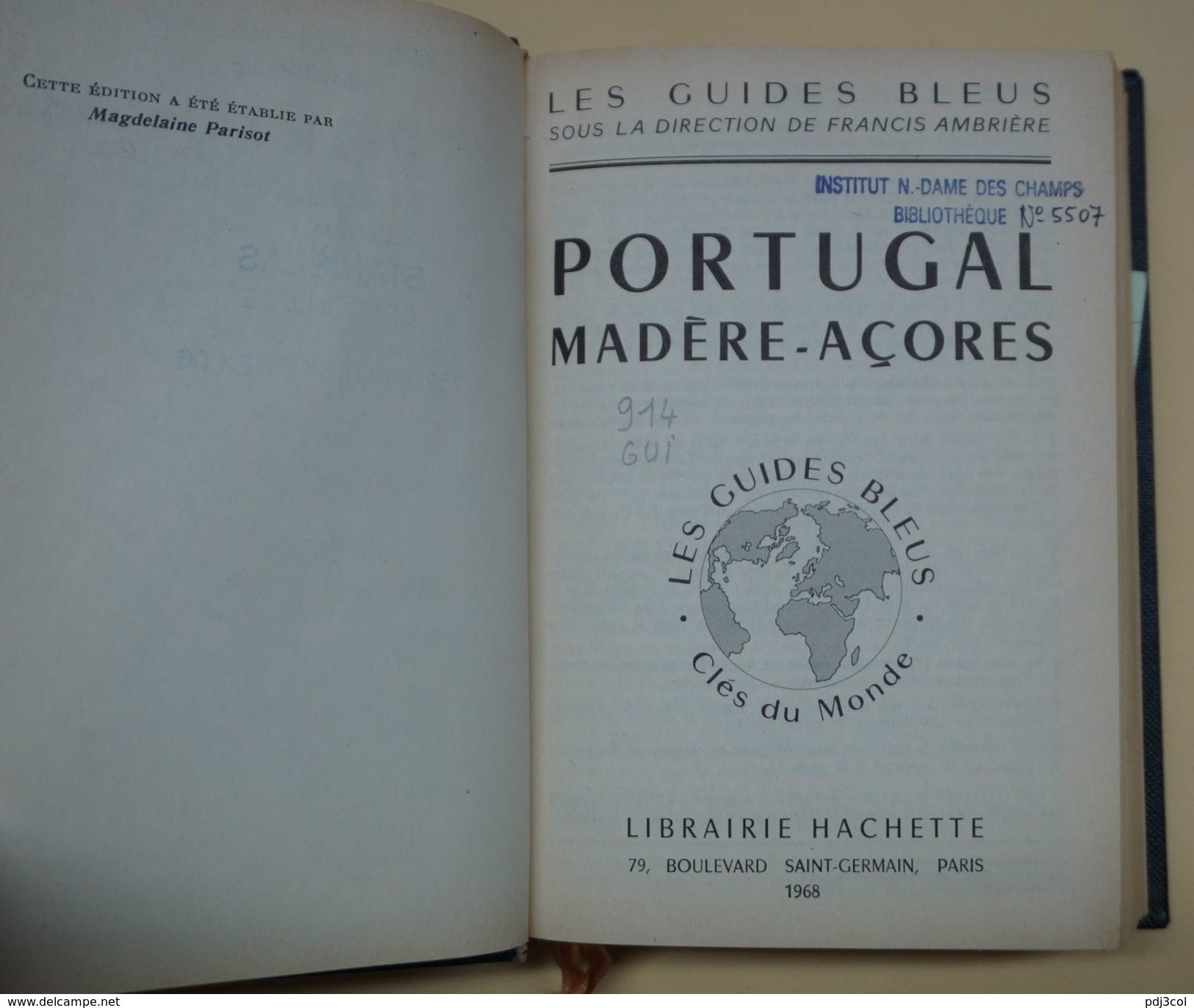 Guide Bleu Hachette - Portugal, Madère, Açores ; 1968 - Viaggi