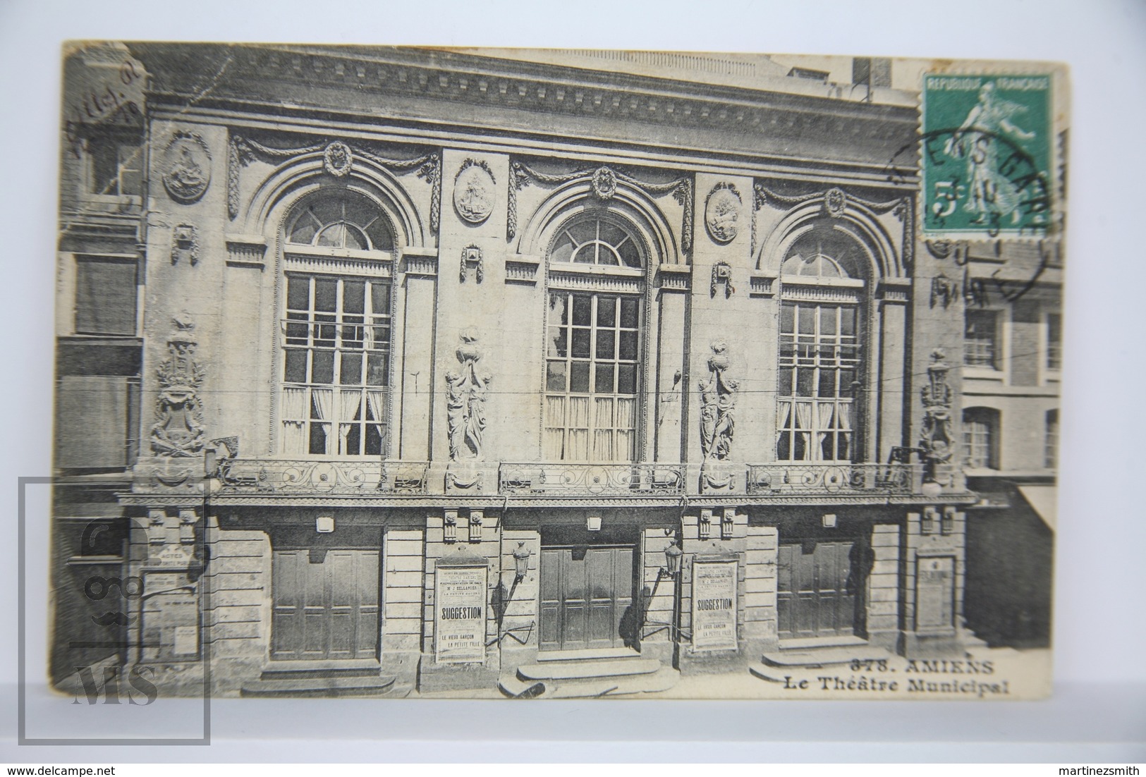 Old Real Photo Postcard France - Amiens - Le Theatre Municipal - Posted - Amiens