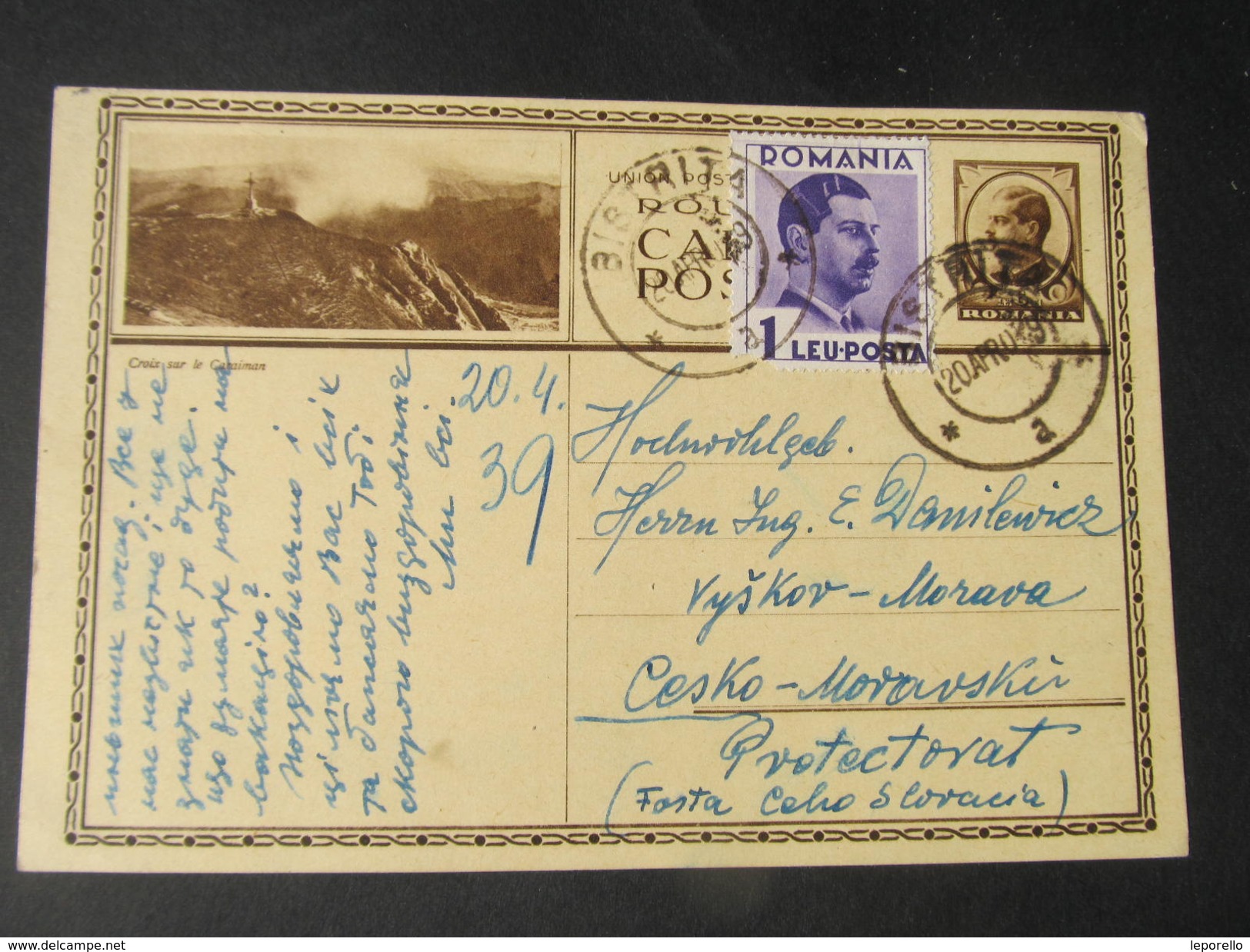 GANZSACHE Bistrita - Vyskov 1939 //  D*27440 - Lettres & Documents