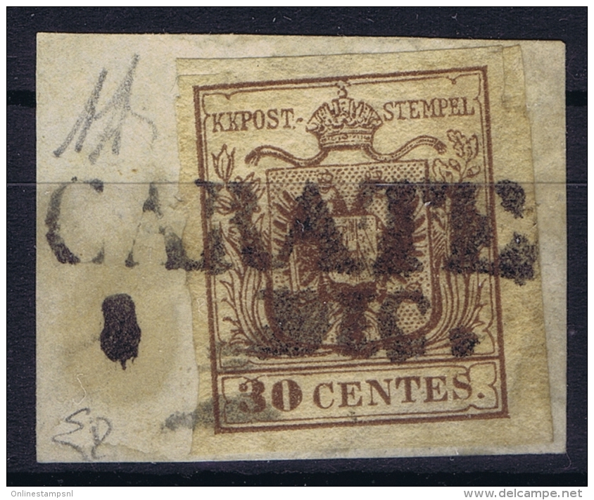 Osterreich Lombardei Venetien 1850 Mi 4 Cancel CARATE LARIO  Sa 13 Points Muller 85 Points Signed E + A Diena - Gebraucht