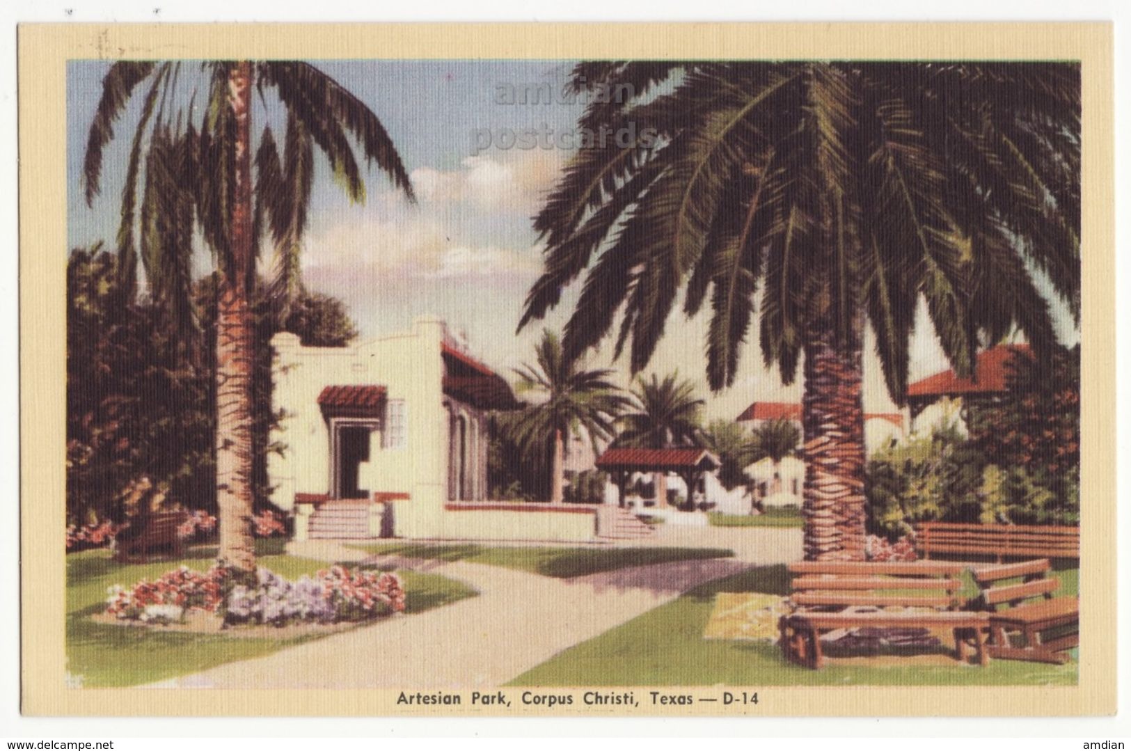 Corpus Christi TX, Artesian Park - C1940s Vintage Linen Texas Postcard M8522 - Corpus Christi