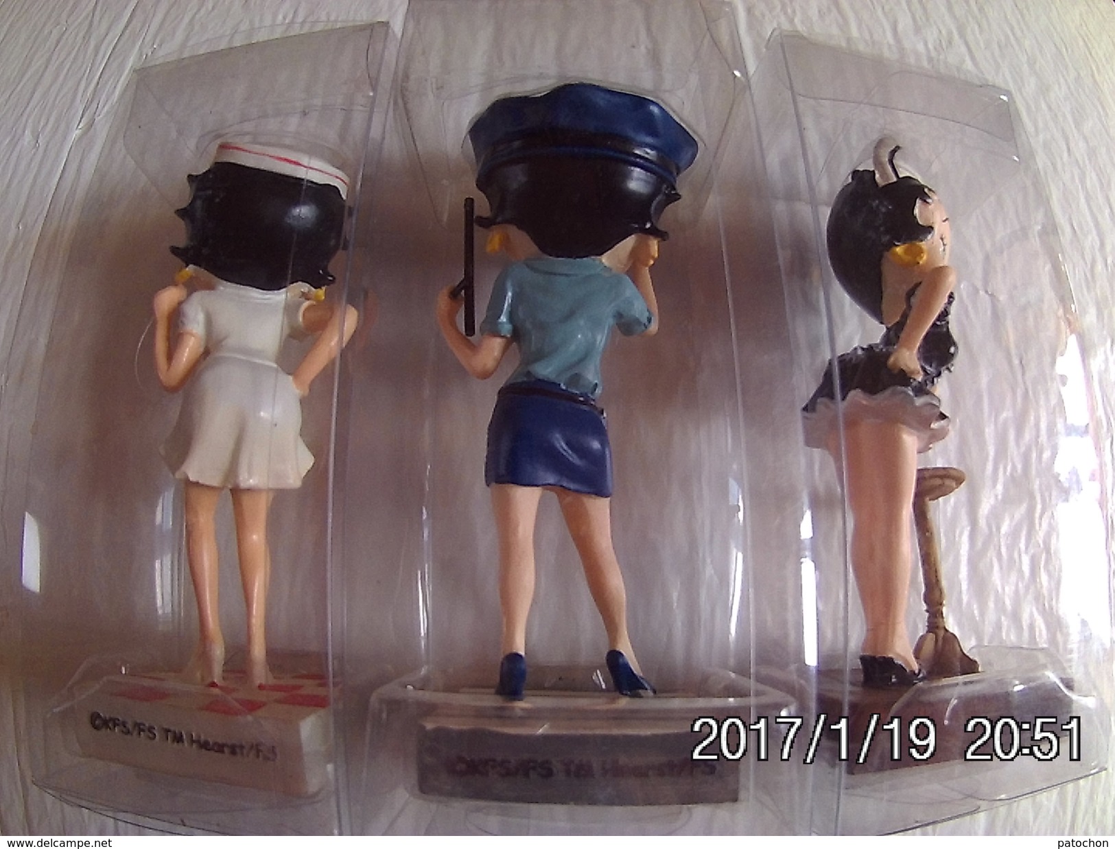 3 Figurines Betty Boop M6 Interactions Agent De Police Femme De Chambre Infirmière - Andere & Zonder Classificatie