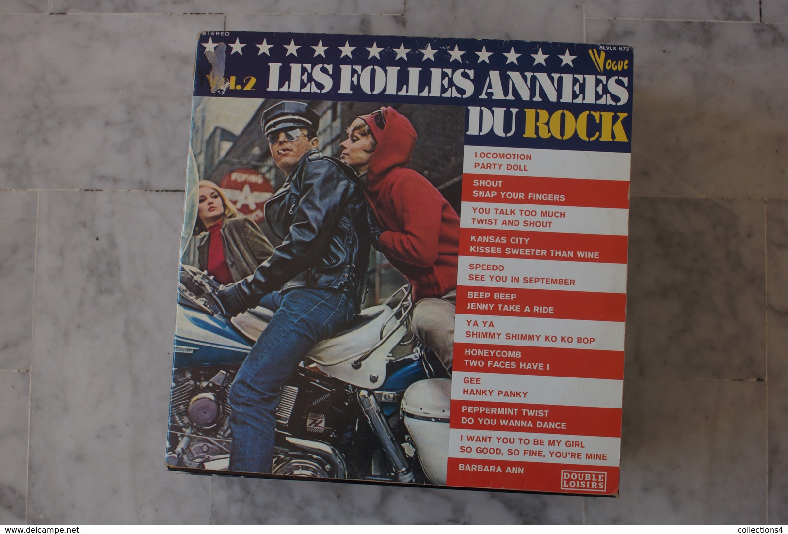 LES FOLLES ANNÉES DU ROCK DOUBLE LP  DE 1974 POCHETTE MOTO.THE CADILLACS.BUDDY KNOX ECT - Rock