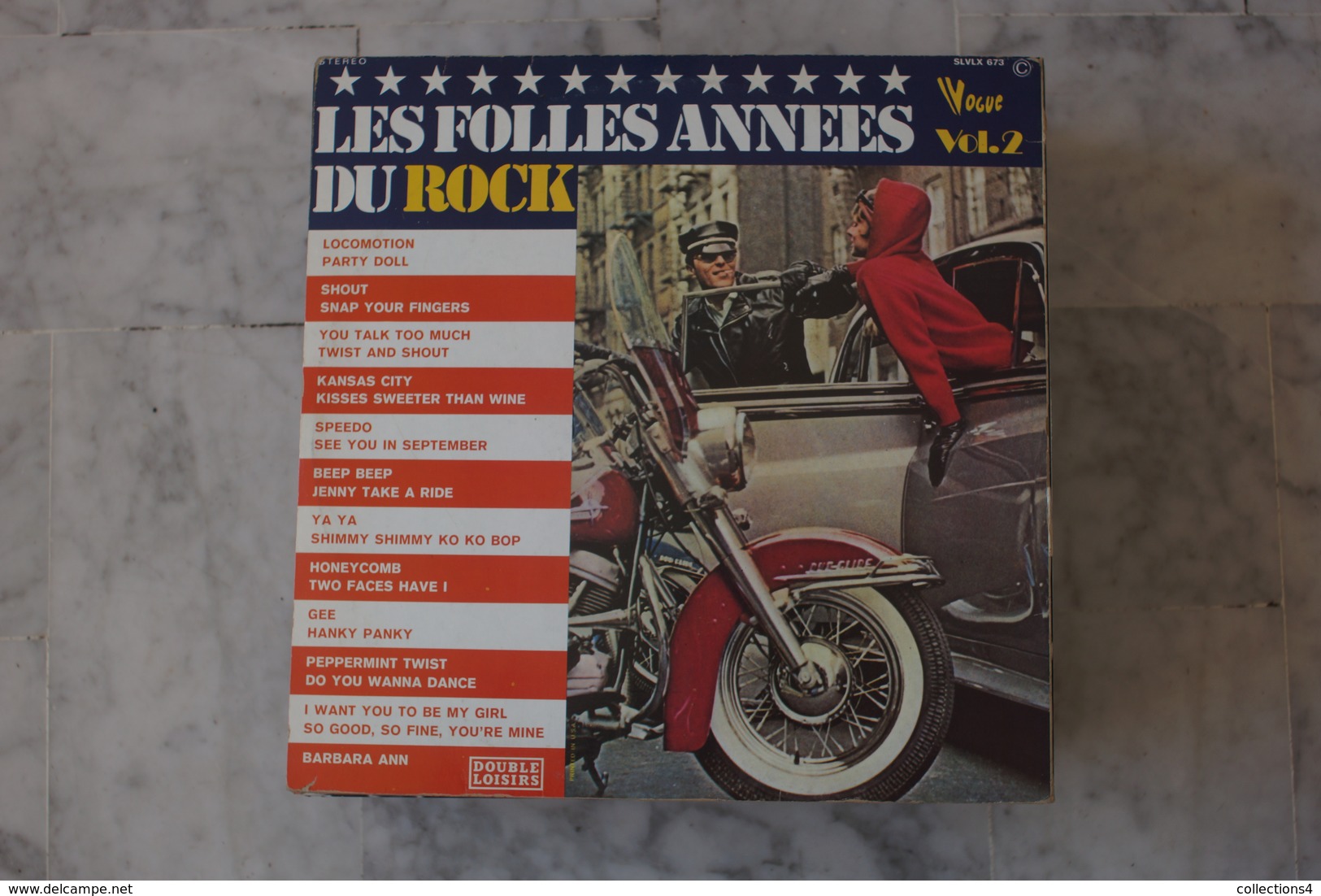 LES FOLLES ANNÉES DU ROCK DOUBLE LP  DE 1974 POCHETTE MOTO.THE CADILLACS.BUDDY KNOX ECT - Rock