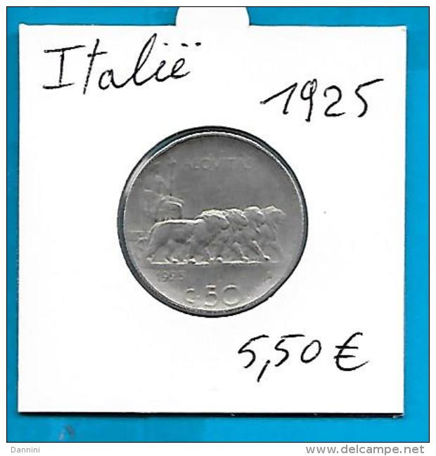 Italië - 50 Centesimi 1925 R - 1900-1946 : Victor Emmanuel III & Umberto II