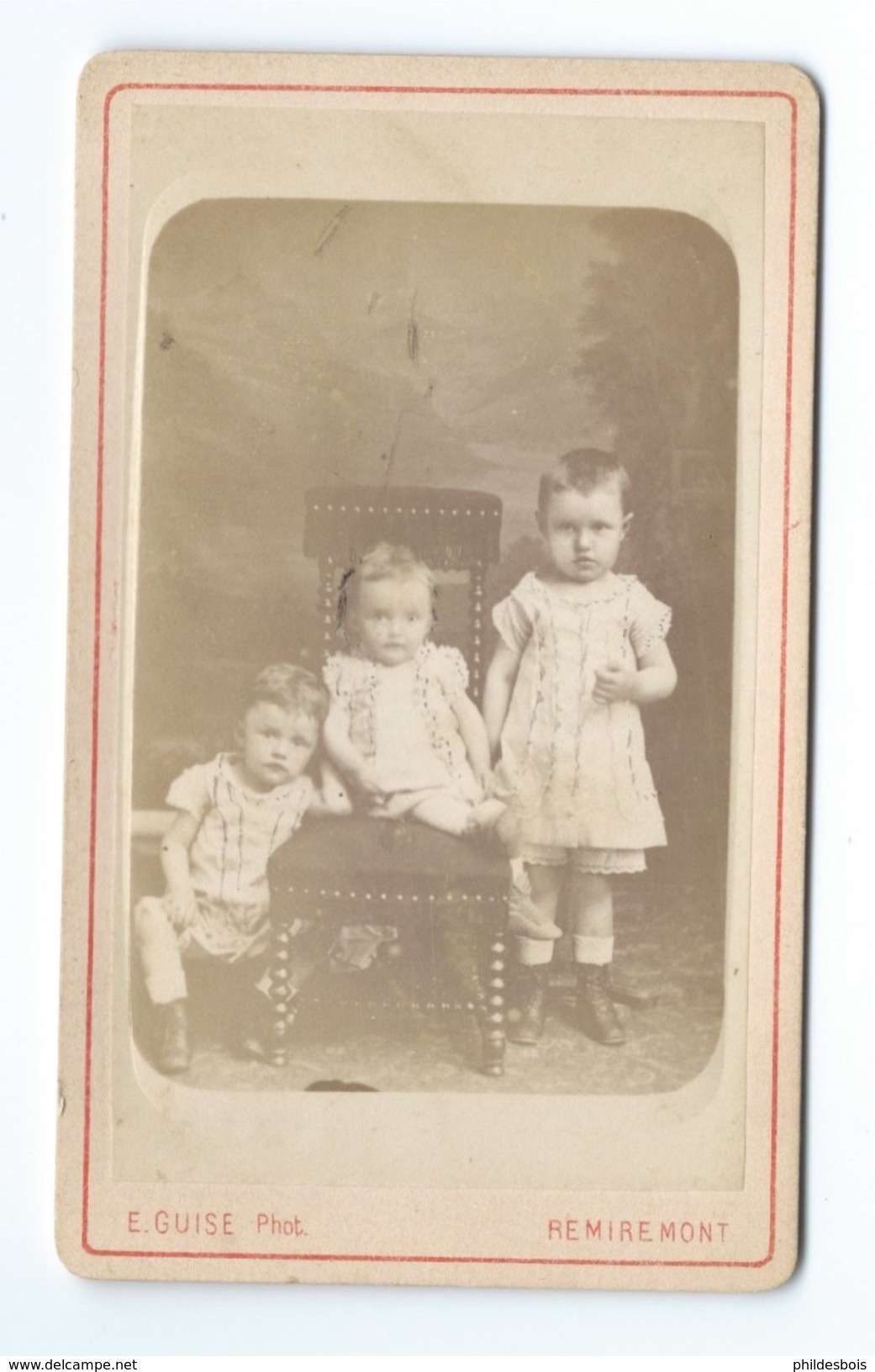 PHOTO CDV  EPOQUE EMPIRE  Enfants Photographe : GUISE - Anciennes (Av. 1900)