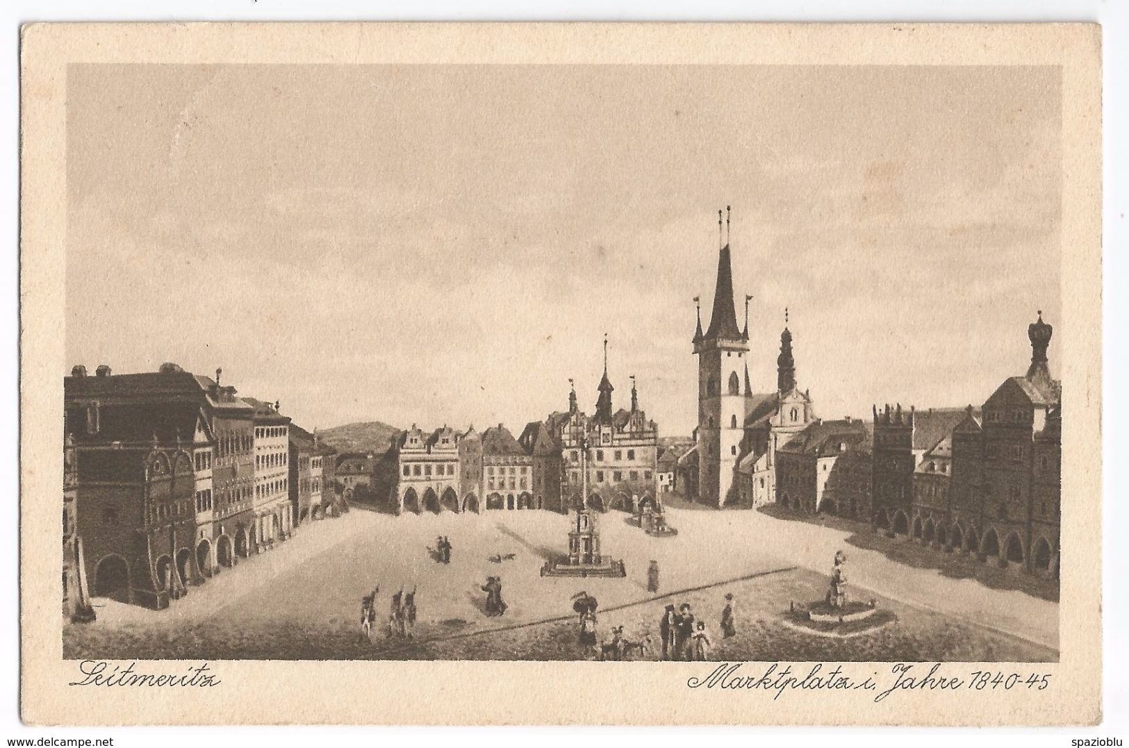 1927- Leitmeritz - Marktplatz I. Jahre 1840-45 - Repubblica Ceca