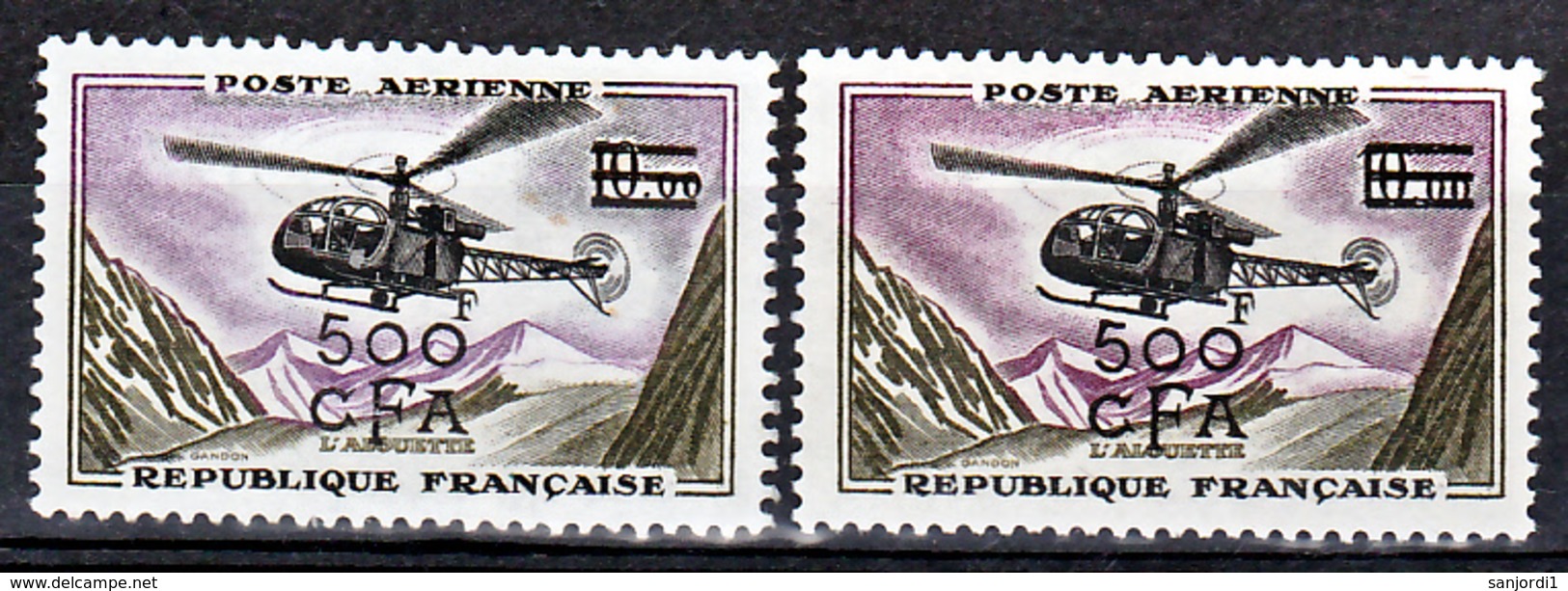 Réunion PA 60 Prototypes Alouette Variété Plateau Rose Et Blanc Neuf ** MnH Sin Charmela - Luftpost