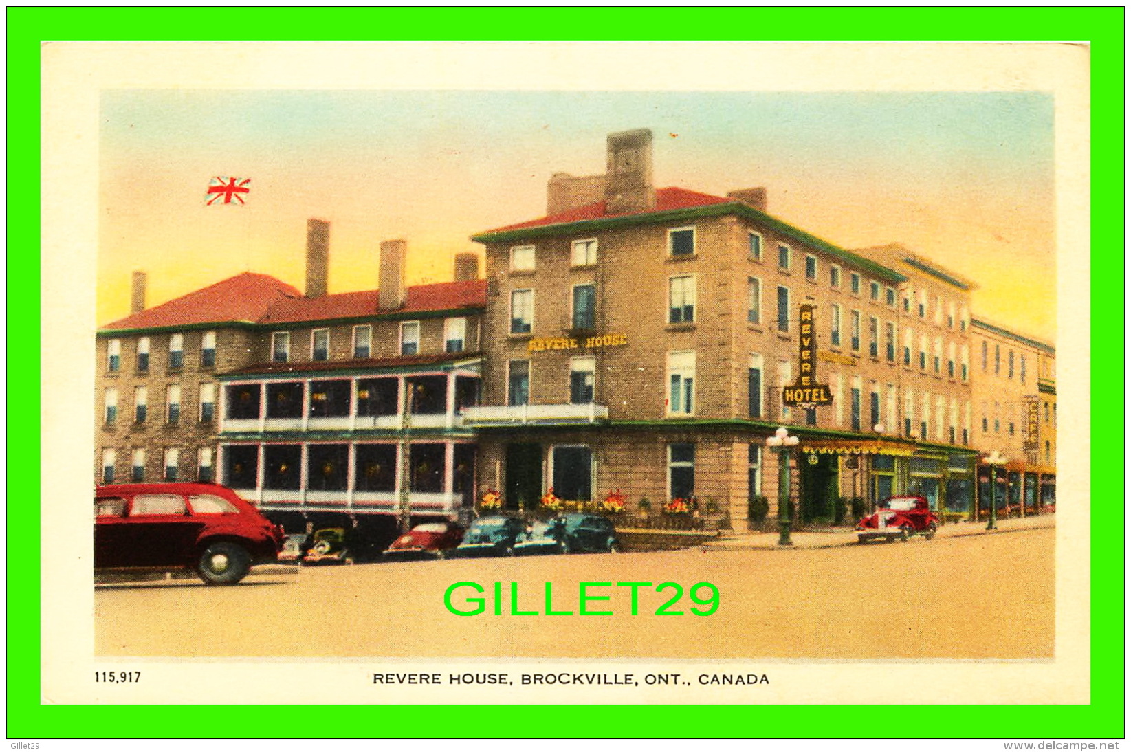 BROCKVILLE, ONTARIO - REVERE HOUSE - ANIMATED WITH OLD CARS - BOND STREET SERIES -  VALENTINE-BLACK CO LTD - - Brockville