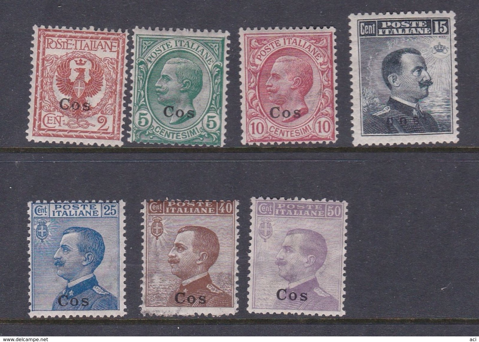 Italy-Colonies And Territories-Aegean-Coo S 1-7  1912 Set, Mint Hinged - Aegean (Coo)