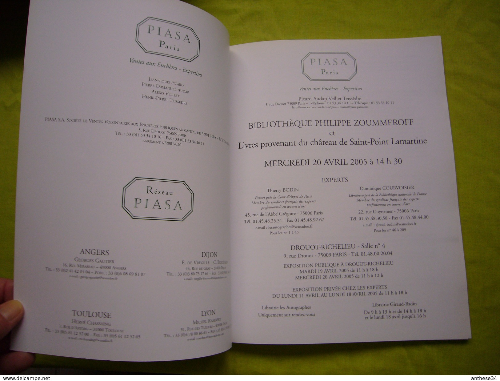 Catalogue  Vente De La Bibliothèque Philippe Zoummeroff à Drouot 2005 - Ohne Zuordnung