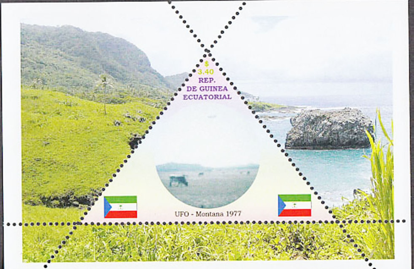 UFO  GUINEA ECUATORIAL  TRIANGULAR STAMP 6 Sheets (Mint NH) - Stati Uniti