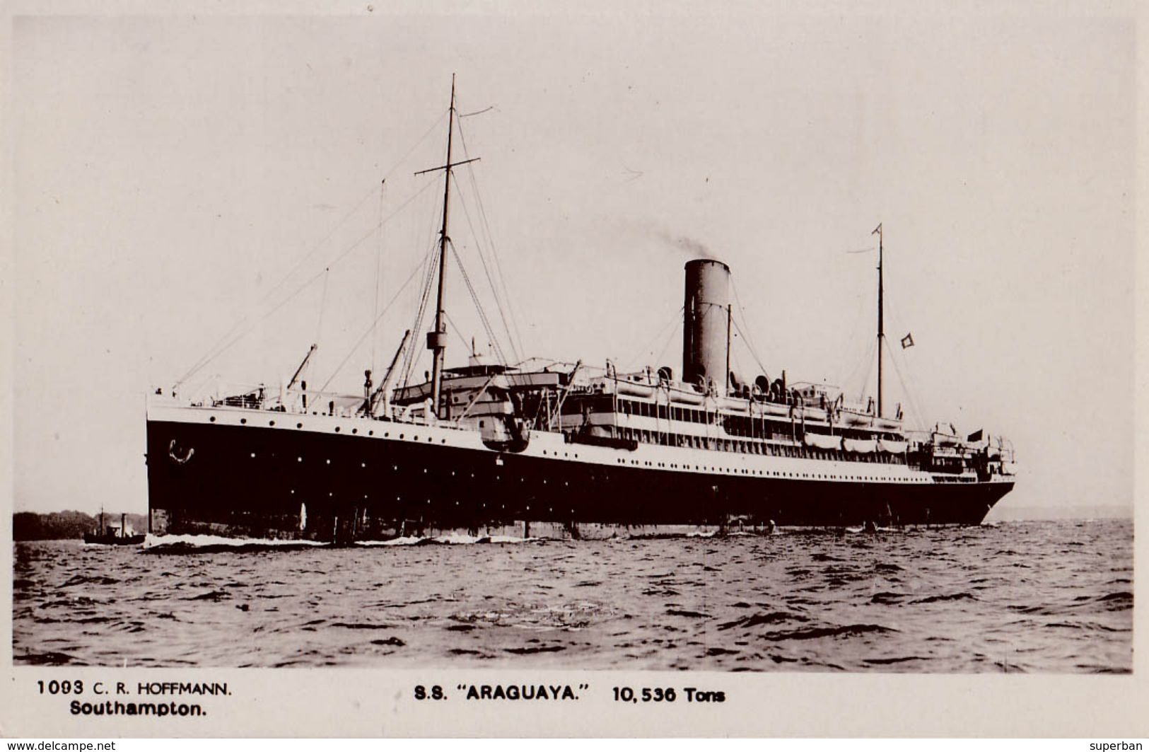 PAQUEBOT : S.S. ARAGUAYA - C. R. HOFFMANN / SOUTHAMPTON - CARTE VRAIE PHOTO / OLD REAL PHOTO POSTCARD - 1910 (w-781) - Paquebots