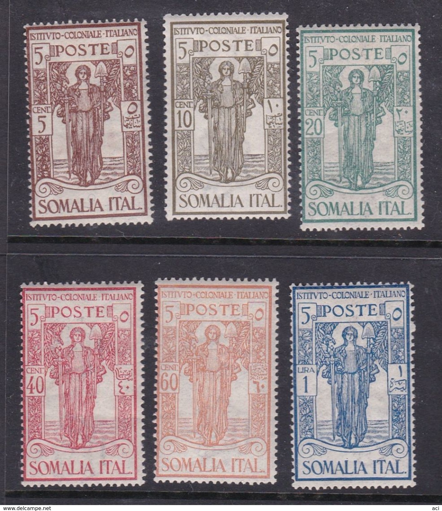 Italy-Colonies And Territories-Somalia S86-91 1926 Italian Colonial Institute Set, Mint Hinged - Somalia