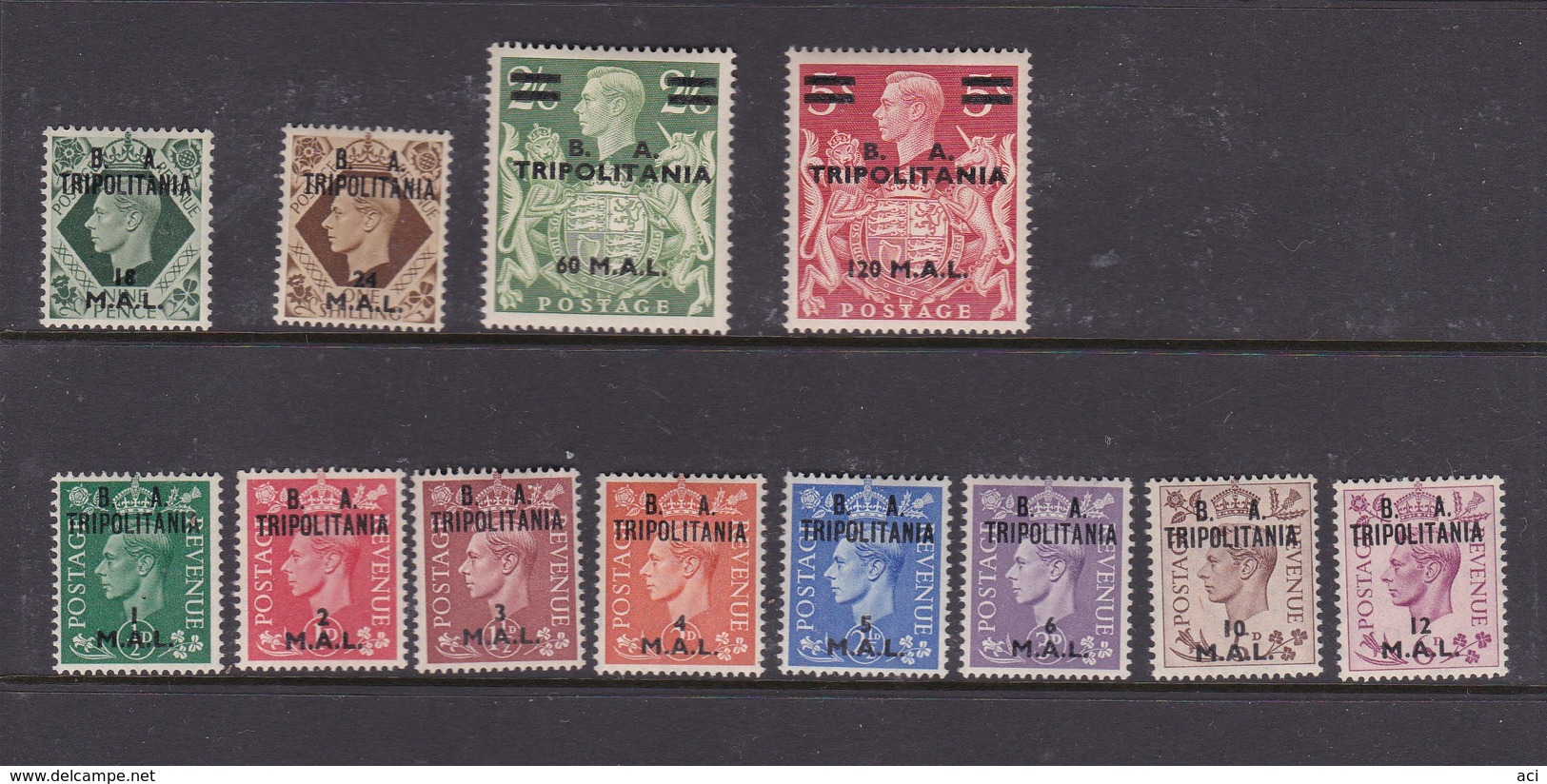 Italy-Occupied Colonies-British Occupation Tripolitania S 14-25 1950 British Stamps Overprinted  B.A Tripolitania, MNH - Ocu. Británica MEF