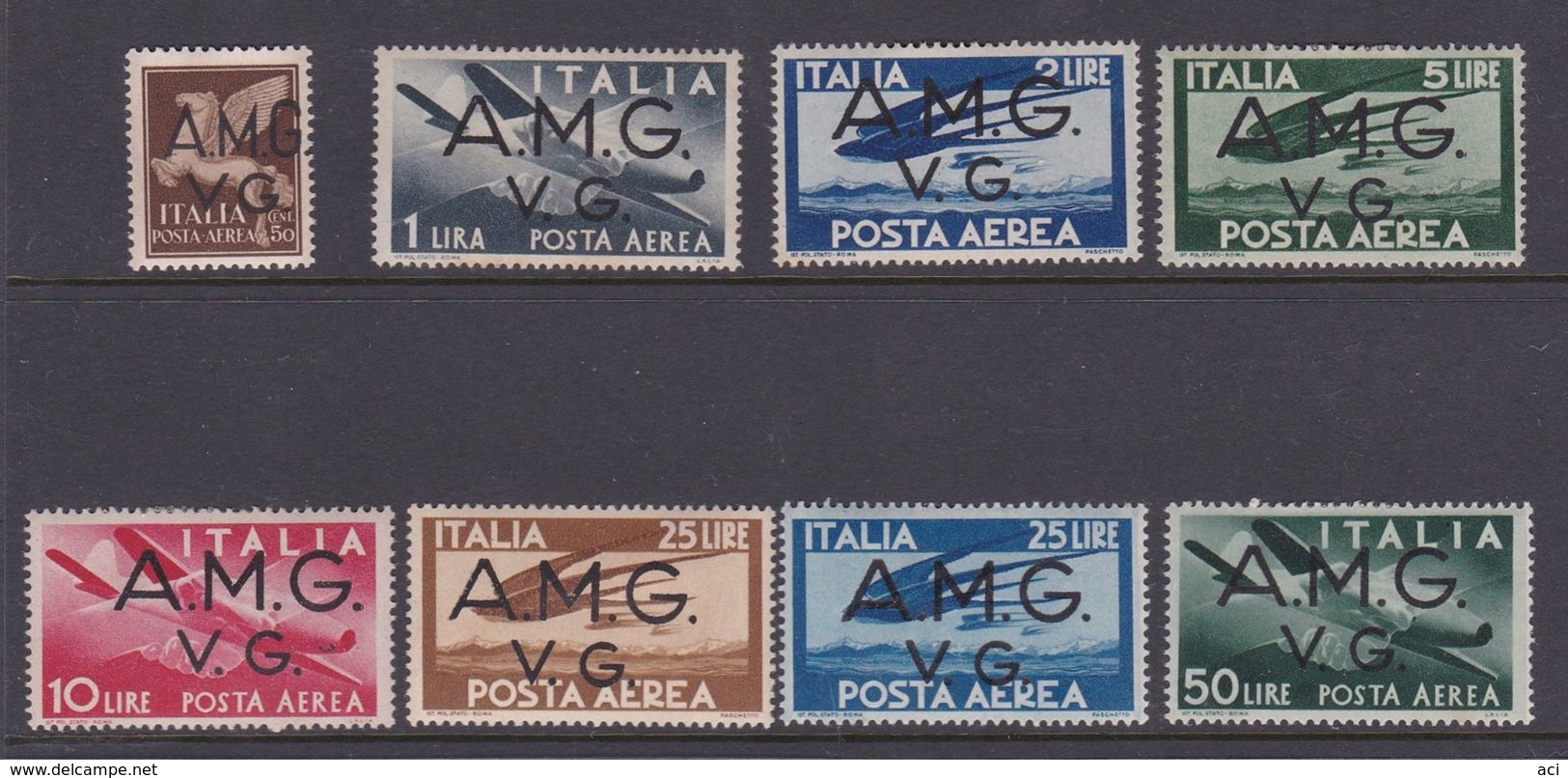 Italy-Trieste -1945-47 Venezia Giulia AMGVG, A 1-8 Definitives, Mint Hinged - Ongebruikt