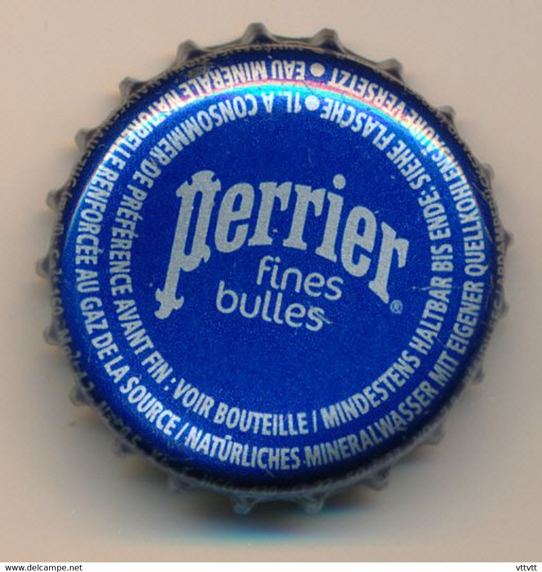 Capsule : PERRIER BLEU, Eau Minérale Gazeuse, Fines Bulles, Source Des Bouillens à Vergèze (Gard) - Autres & Non Classés