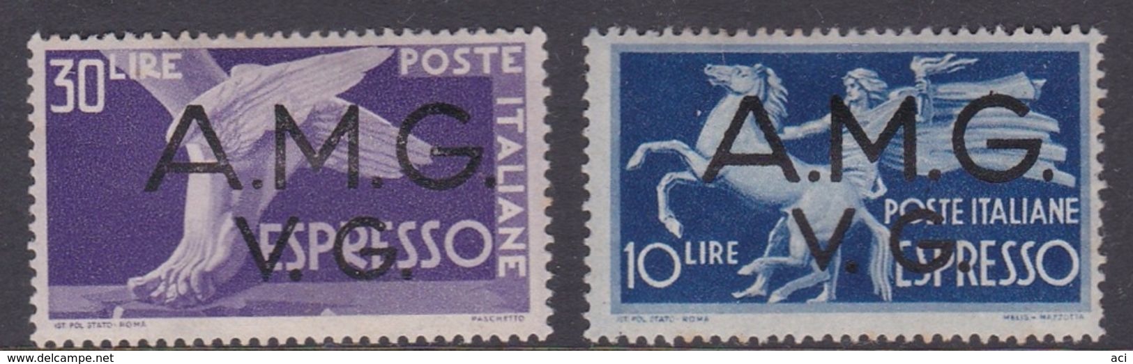 Italy-Trieste -1945-47 Venezia Giulia AMGVG, E1-2 Special Delivery Stamp, Mint Hinged - Neufs