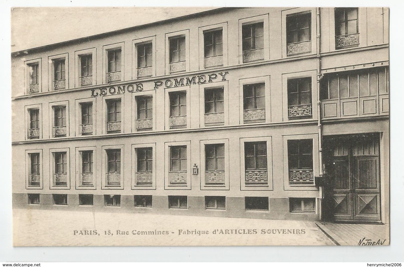 Paris 03 , 18 Rue Commines , Fabrique Pommepy D'articles De Souvenirs 1930 - Paris (03)