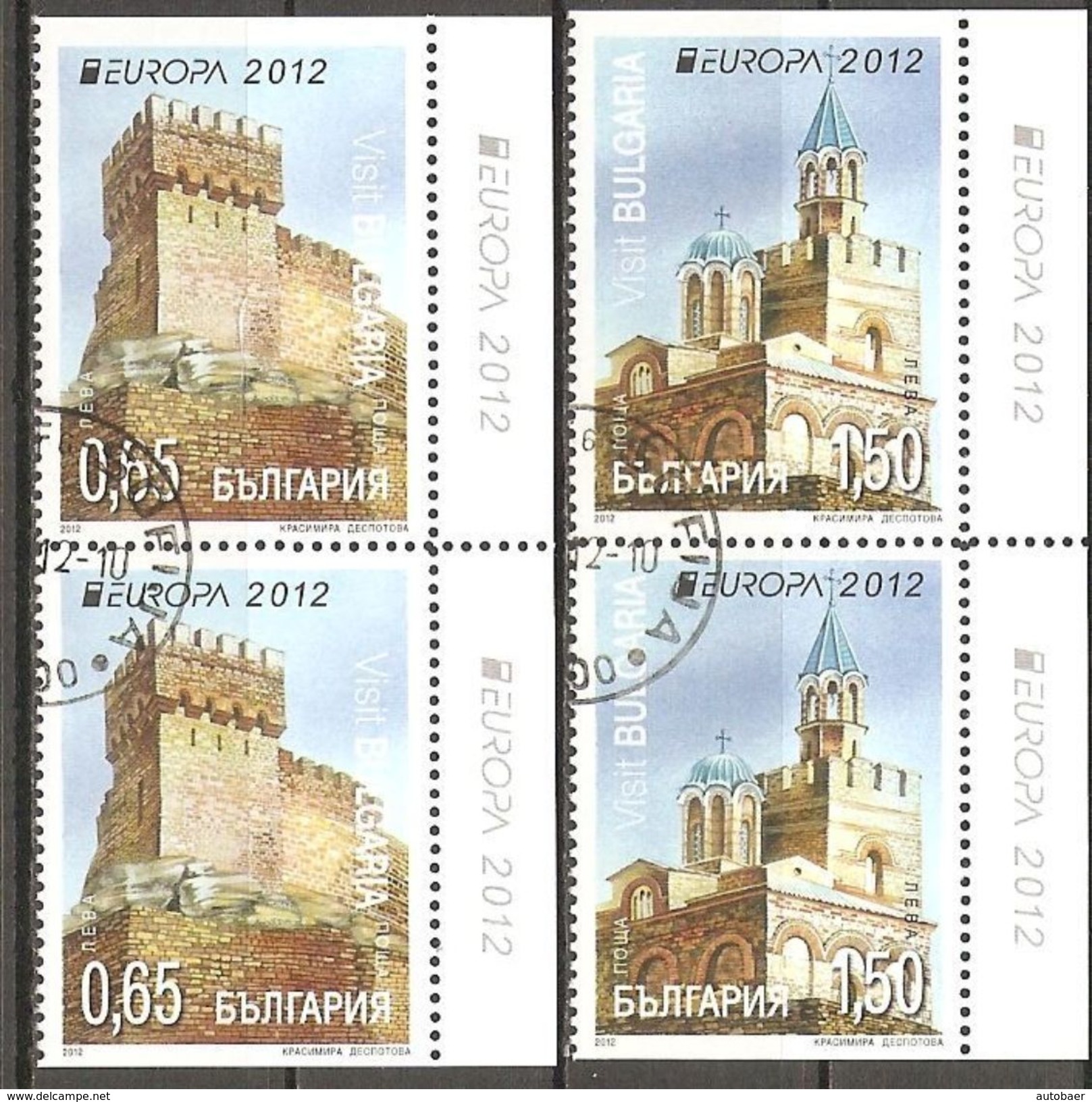 Bulgaria Bulgarie Bulgarien 2012 Europa Cept Michel 5032-33Do/Du Aus MH Ex Carnet Booklet Used Oblitéré Gestempelt Oo - 2012