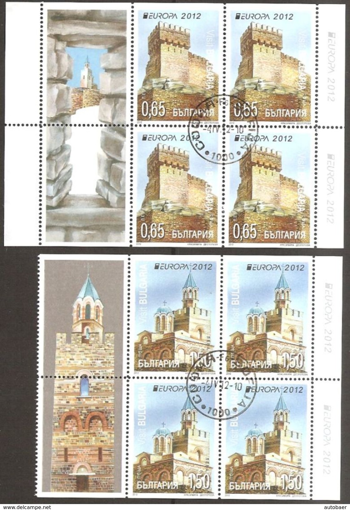 Bulgaria Bulgarie Bulgarien 2012 Europa Cept Michel H-Bl 17-18 (5032-33Do/Du) Ex Carnet Booklet Used Oblitéré Gestempelt - 2012